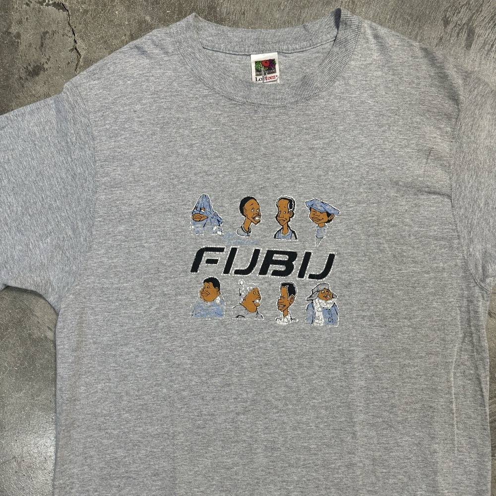 Vintage Gray Fubu Fat Albert & Junkyard Gang Bootleg Logo T-Shirt Men's Size XL